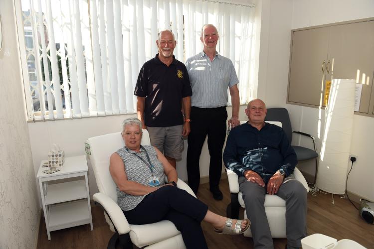 Seated are Charlie Weston, acupuncturist and Tracy Hyslop, Centre Manager