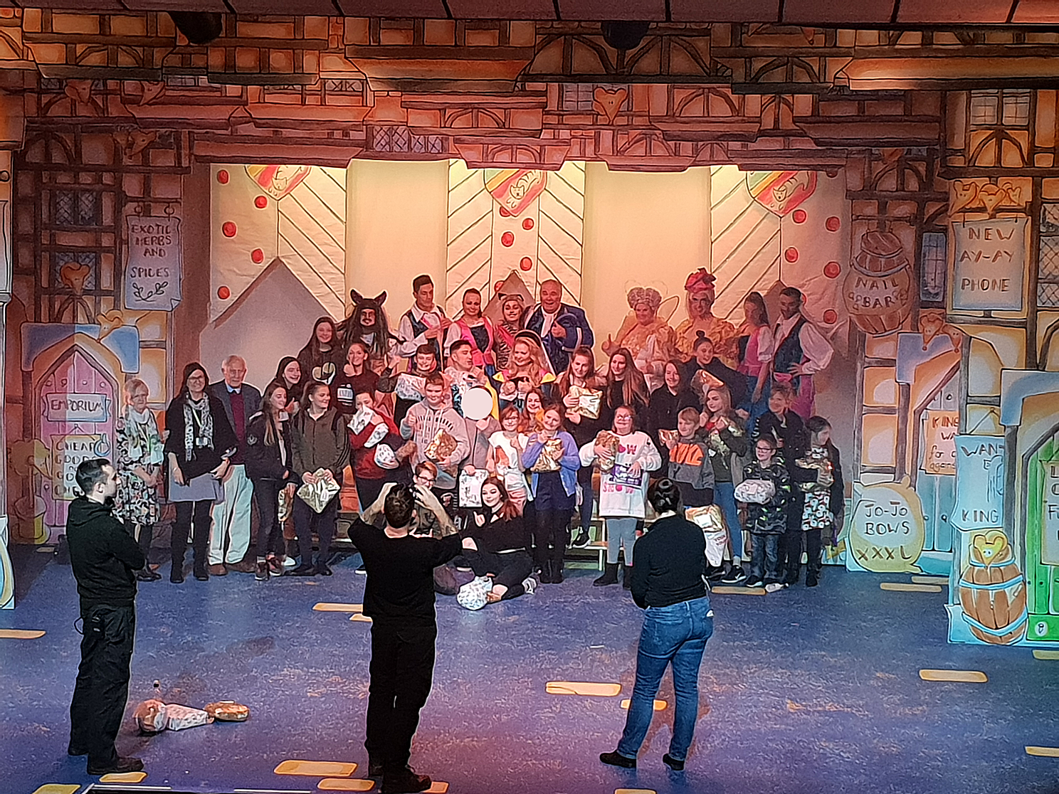Young Carers on stage with the cast